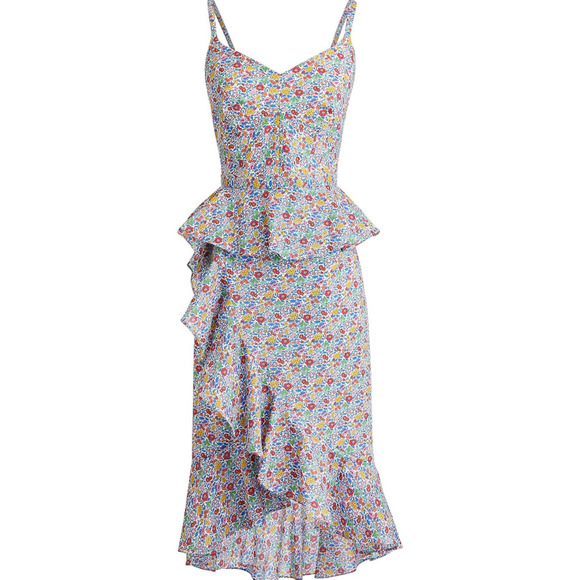 J.Crew Liberty Fabric Ditsy Rainbow Floral Print Ruffled Size 10 - Picture 5 of 9